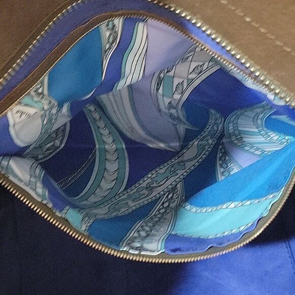 Emilio Pucci City Marquise Bag Studded Handle Leather and Canvas Handbag Satchel - Picture 17 of 17